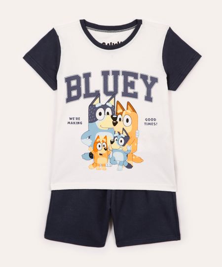 conjunto infantil de algodão bluey off white 5