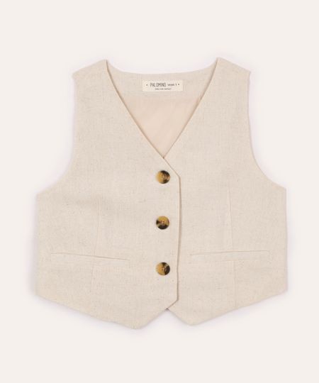 colete com linho infantil bege 4 colete com linho infantil bege 4