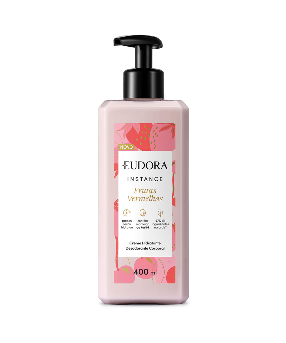 eudora instance frutas vermelhas loção hidratante desodorante corporal 400ml