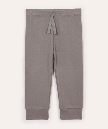 calça infantil de algodão cinza 3-6