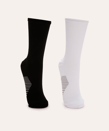 kit de 2 meias cano longo esportiva ace colorido 39-43