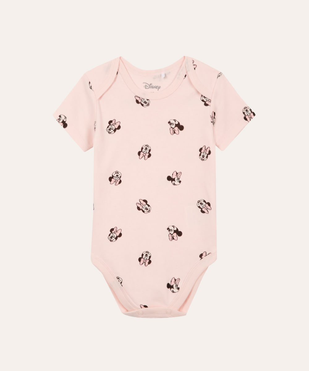 body de algodão infantil minnie rosa