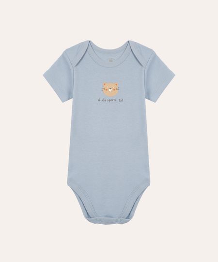 body de algodão infantil só não aperta tá azul 3-6