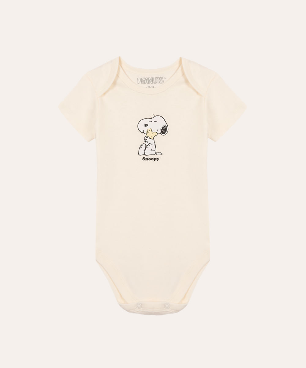 body de algodão infantil snoopy off white