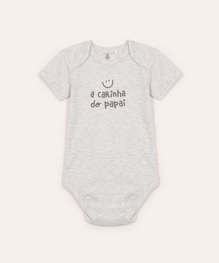 body de algodão infantil a carinha do papai cinza 9-12