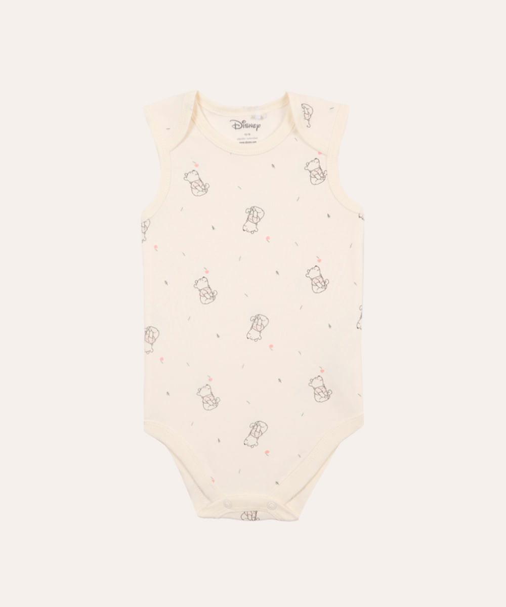 body de algodão infantil ursinho pooh off white