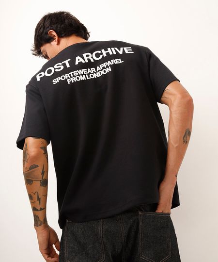 camiseta de algodão post archive preta P