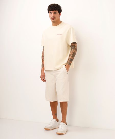 bermuda baggy de sarja off white 36