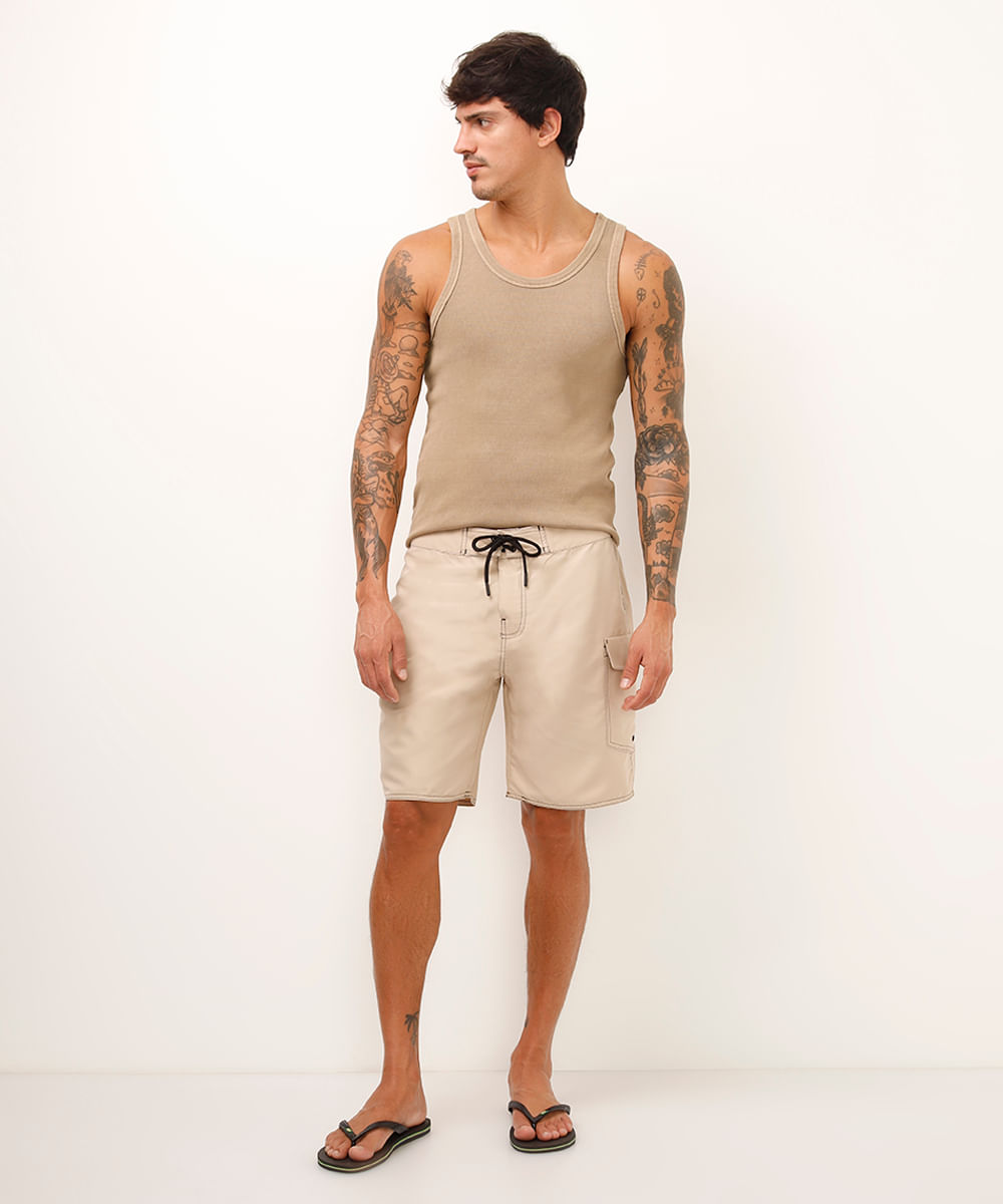 short boardshort cargo bege