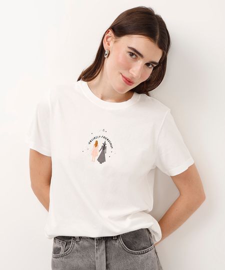 camiseta de algodão unlikely friendship wicked off white M camiseta de algodão unlikely friendship wicked off white M