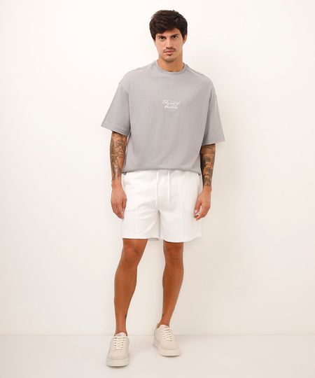 bermuda relaxed com bolso branca P