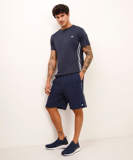 bermuda com bolsos esportiva ace azul M bermuda com bolsos esportiva ace azul M