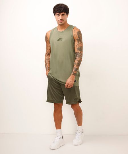 bermuda long texturizada esportiva ace - verde militar M