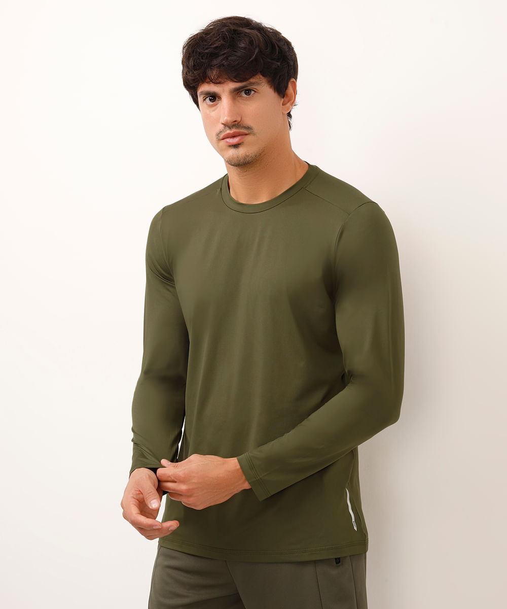 camiseta esportiva com proteção uv verde