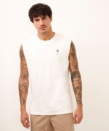 regata de algodão state of mind off white G regata de algodão state of mind off white G