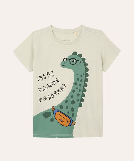 camiseta infantil manga curta dinossauro verde 4