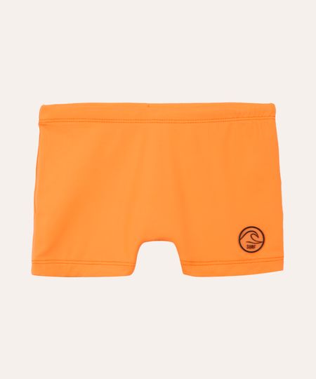 sunga infantil básica com proteção uv laranja 8