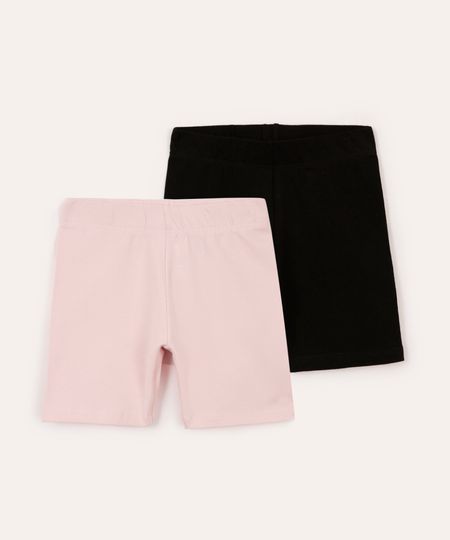 kit de 2 bermudas infantis de algodão colorido 3