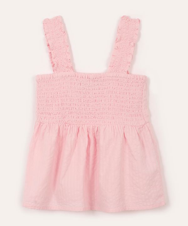bata de algodão infantil texturizada rosa 8