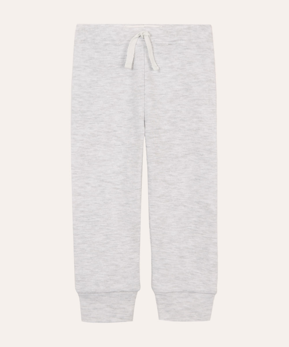 calça infantil básica de algodão cinza