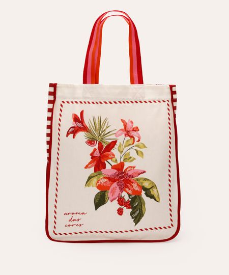 bolsa tote floral colorido UNICO