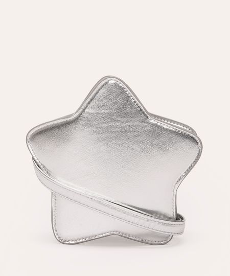 bolsa infantil metalizada estrela prateada UNICO