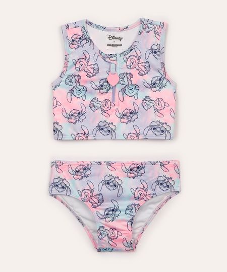 biquíni infantil com zíper stitch - multicor 10 biquíni infantil com zíper stitch - multicor 10