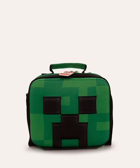 lancheira térmica infantil minecraft verde UNICO