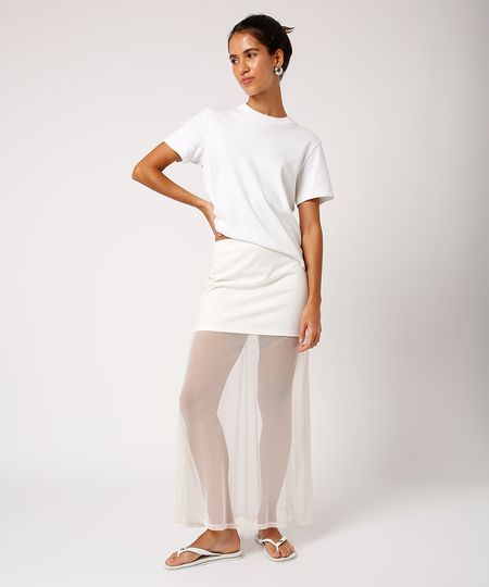 saia midi de tule mindset off white M