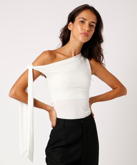 regata com franzido e amarração mindset off white GG