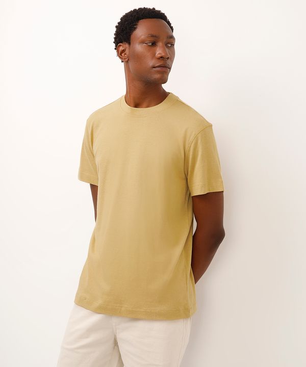 camiseta comfort com linho verde M
