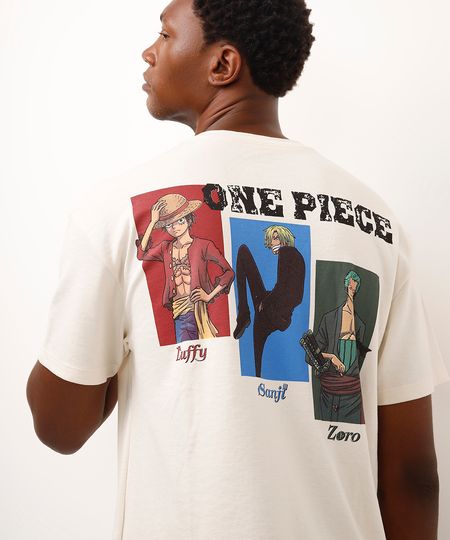 camiseta relaxed de algodão one piece - areia GG