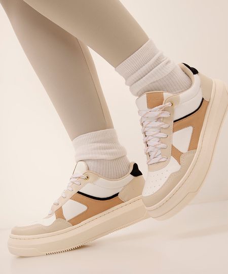 tênis flatform casual ace marrom 34