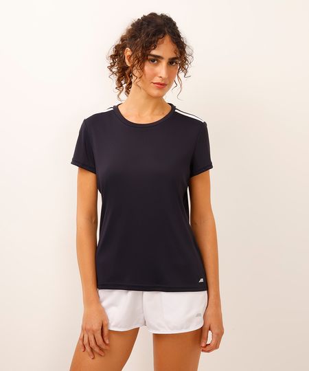 camiseta esportiva ace com listras azul M