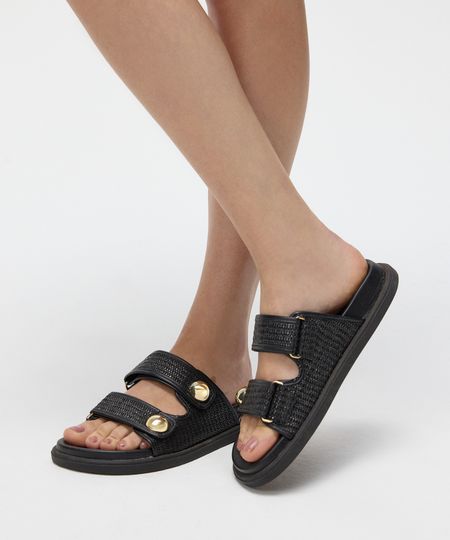 papete texturizada com tachas patbo - preto 34