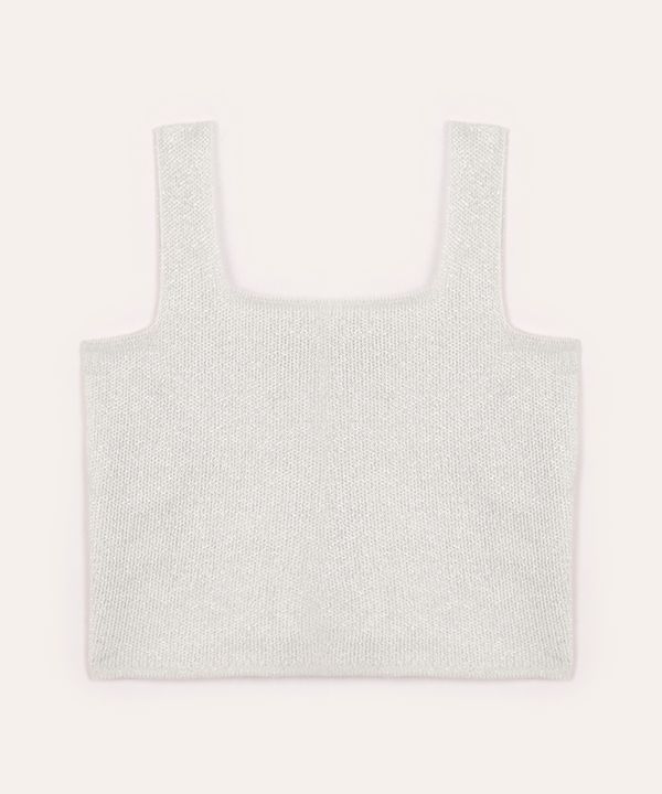 cropped de tricot infantil com lurex prateada 6