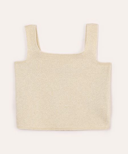 cropped de tricot infantil com lurex dourado 8