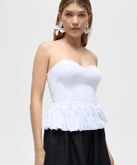 top sem alça peplum patbo off white M
