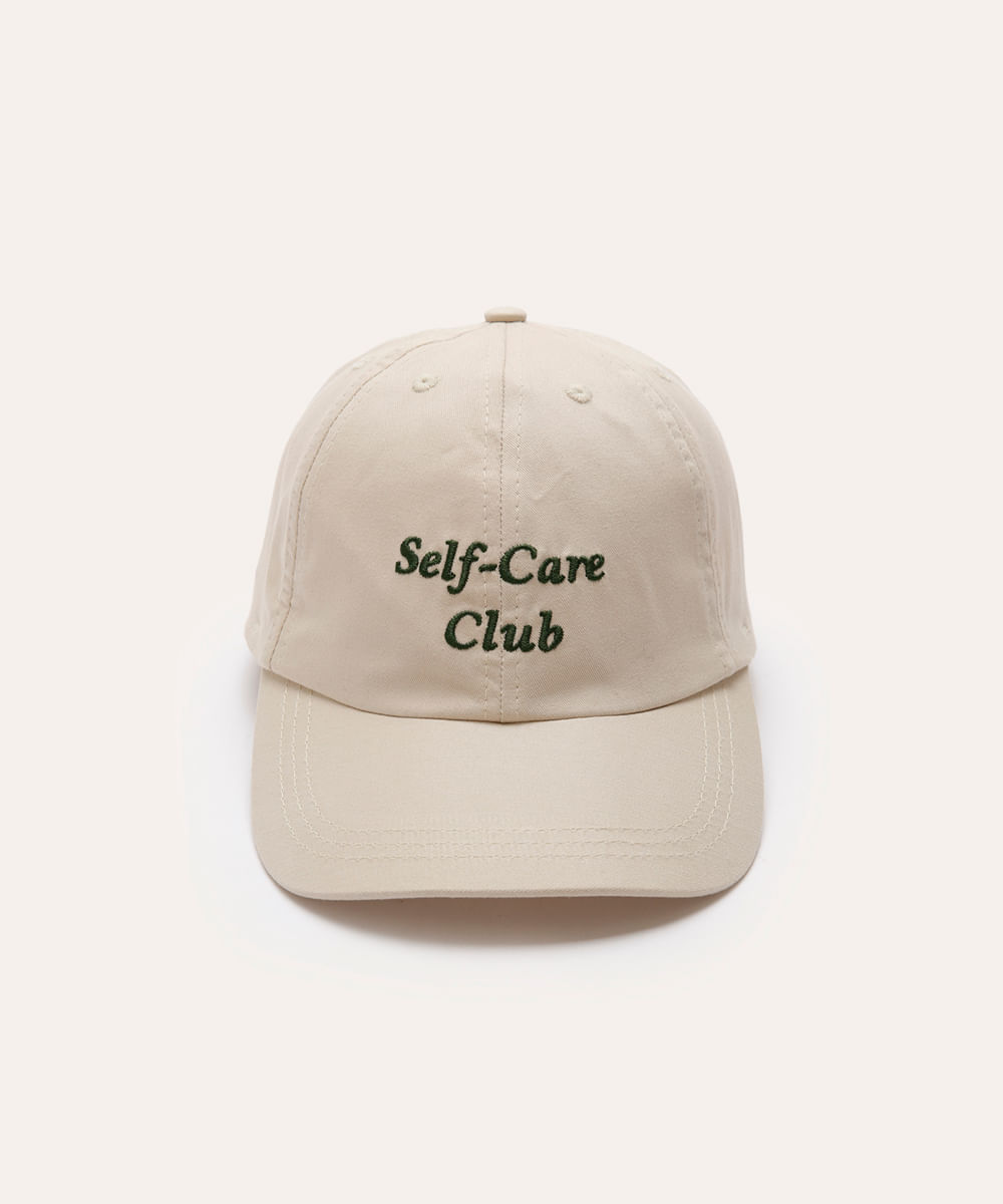boné aba curva bordado self care club bege