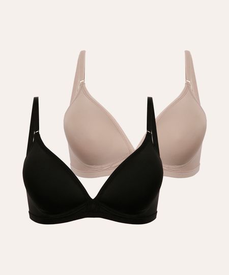 kit de 2 sutiãs meia taça delrio colorido 40