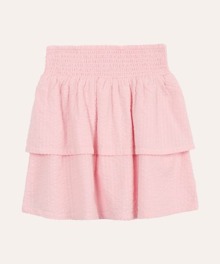 saia infantil com babados e lastex rosa 6 saia infantil com babados e lastex rosa 6