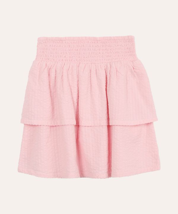 saia infantil com babados e lastex rosa 8
