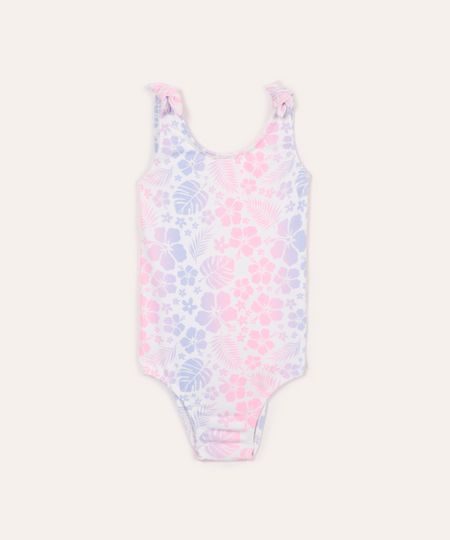 maiô infantil alça com amarração floral proteção uv colorido 6