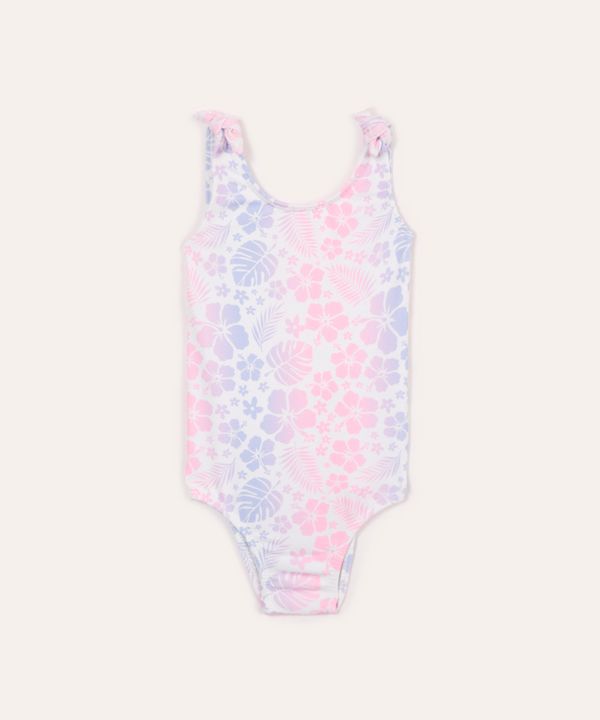 maiô infantil alça com amarração floral proteção uv colorido 8