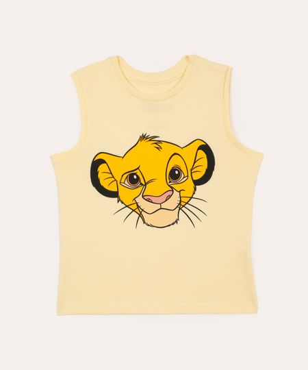 regata de algodão infantil simba amarela 3