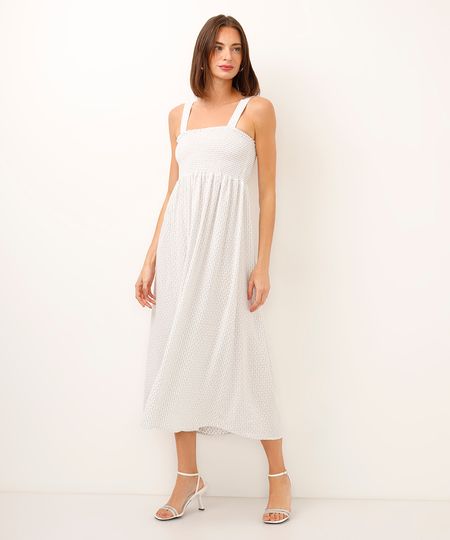 vestido midi com lastex listrado off white GG