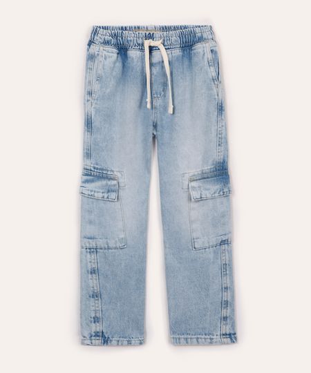 calça cargo jeans infantil azul 6