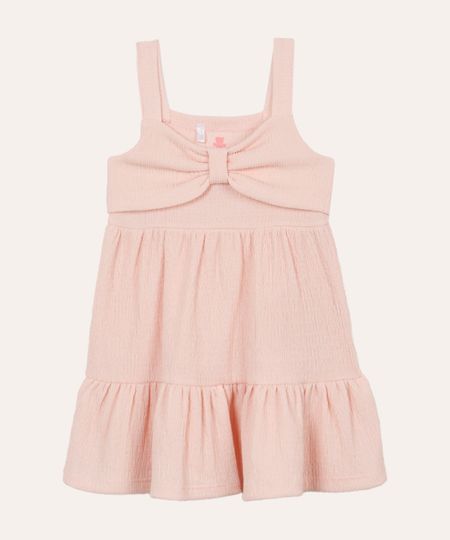 vestido marias infantil texturizado rosa 0-3