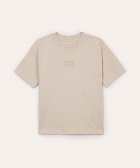 camiseta de algodão manga curta no bad waves bege 8