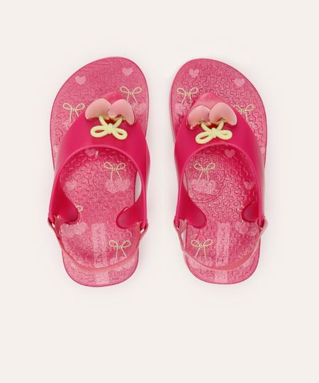 chinelo infantil ipanema belle com elástico rosa 17-18